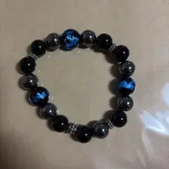 黒と青の数珠ブレスレット