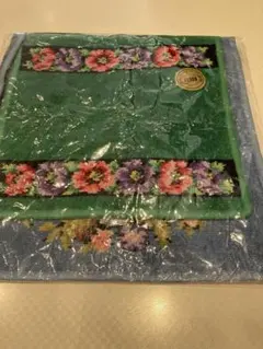 FILLER 花柄タオルハンカチ 緑と青