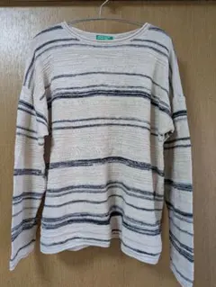 UNITED COLORS OF BENETTON リネン混合 ボーダーセーター