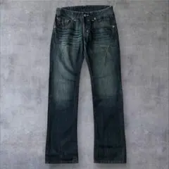 Y2K 00s RATTLE TRAP フレア　デニム　グランジ　フェード