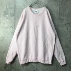 B1628古着　トレーナー　スウェット　ピンク　無地　90s Y2K