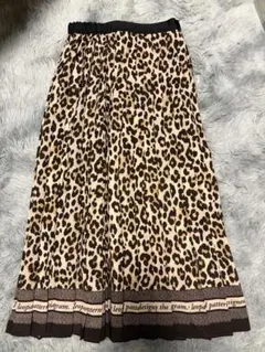 ダイアグラム　レオパードプリーツスカート