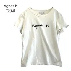 agnes b. アニエスベー ロゴT 白T 半袖 M カジュアル a1031