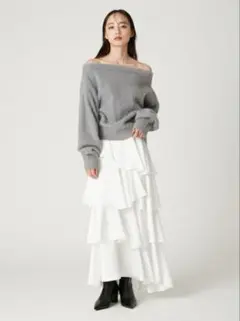 FRAY I.D サテンランダムティアードスカート