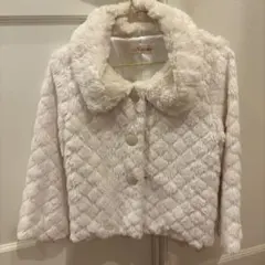 ホワイト キルティングファーコート M