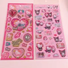 キラキラジュエルシール　キティ　ラメ入り樹脂もりシール　平成コギャル