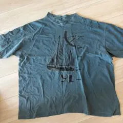 フェード感◎ 古着 90s プリントTシャツ ターコイズ ビッグシルエット