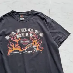 00s USA製 fire フェード Tシャツ 両面 ハーレーダビッドソン XL 