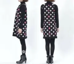 マリークワント　4ペタルレトロジャカード ノースリーブ ニット ひざ丈 Ｍ