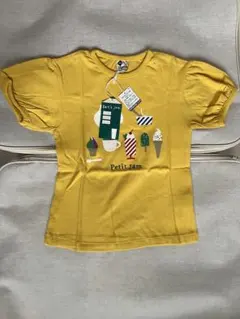 ☆未使用☆Petit Jam 猫とスイーツ柄 Tシャツ イエロー120cmのサムネイル