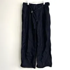 GU ダークブルー ワイドデニムパンツ L