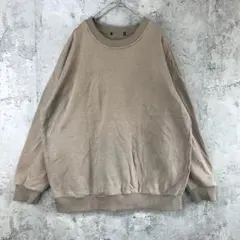 B180古着　トレーナー　スウェット　茶　無地　90s Y2K