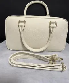 【美品】牛皮2WAY Simone ハンドバッグ ホワイト