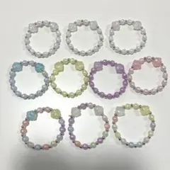 カラフルビーズブレスレット　肉球 10個セット　③