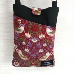 ウイリアムモリス柄サコッシュ＊スマホポシェット＊スマホショルダーバッグ＊