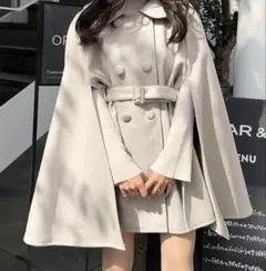 【着払い】GRL ベルト付き ケープコート アイボリー