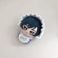 179 ぬい服 ボンネット ぬい帽子 ちびぐるみ用 水色