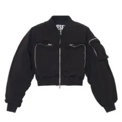 DIESEL ディーゼル クロップド丈 MA-1 ブラック ジャケット