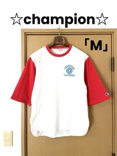 ☆championチャンピオン☆切り替え半袖Tシャツ/6部袖カットソー大きめM