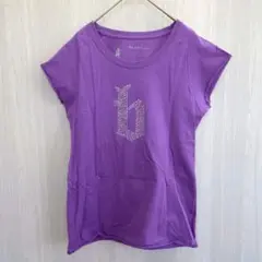DALUC トップス カットソー Tシャツ ビジュー ラメ ロゴ パープル M