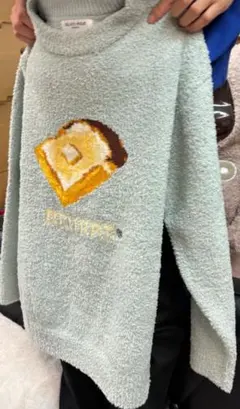 ジェラピケトースト刺繍ミントグリーンルームウェア