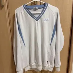 YONEX Vネック長袖ソフトテニスウェア ホワイト/ブルー