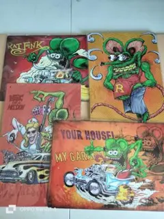 Rat Fink ブリキ看板 4枚セット インテリア ガレージ