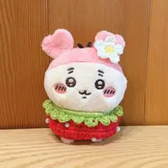 ちいかわ　古本屋　カニちゃん　おすわりぬいぐるみ　いちご　ぬい服　赤×黄緑