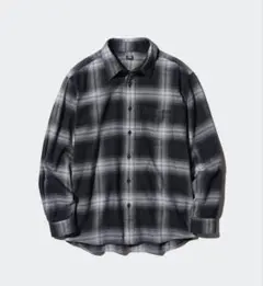 《新品タグ付》UNIQLO フランネルシャツ　チェック　ブラック　Ｓ
