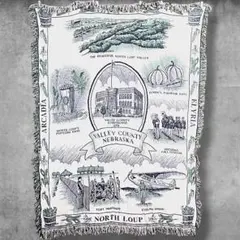 BOiW 地図 ラグ ネブラスカ州 バレー郡 建物 街 歴史 タペストリー