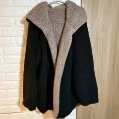 ☆WEATHERPROOF ボアジャケット 黒 M/L フード付 厚手 防寒