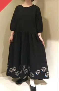 マーブルシュッド 白川郷 今期 刺繍 ワンピース ブラック - メルカリ