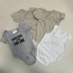 ベビー 短肌着 半袖ロンパース 4枚セット まとめ売り