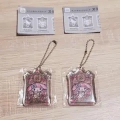 【マイメロ】2個セット ステンドグラス風アクリルキーチェーン