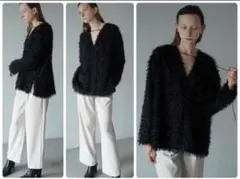 CLANE クラネ// W FACE FRINGE TOPS ブラック　黒のサムネイル