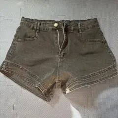 ダークグレー デニムショートパンツ