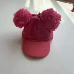 ミニーマウス ポンポン付きキャップキーホルダー