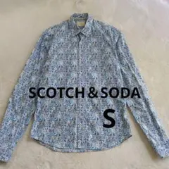 SCOTCH&SODA 長袖ボタンダウンシャツ リバティ柄 ブルー系のサムネイル