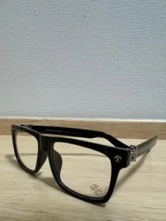 伊達メガネ UVカット フレア ブラック シルバー 気 格好いい