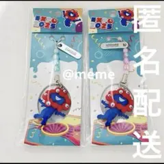 万博　ミャクミャク 立体パーツストラップ 走る ブルー&ピンク　セット