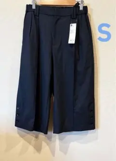 新品タグ付きGUクロップドパンツby rokh Sサイズネイビー　ロク　ジーユー