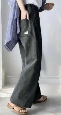 《JaVa 》メンズライク ペインター ツイル ＆ ワイド デニム パンツ未使用