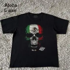 Aloha メキシコ製 スカル グラフィック Tシャツ L ブラック 死者の日のサムネイル