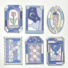 2441＊ステンドグラス風シール ③ 6枚 おすそ分け セット