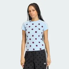 adidas ドット柄 半袖 Tシャツ アディダス adidas 水玉半袖Tシャツ オリジナルス ドット ライトブルー