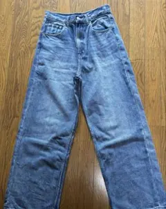 ワイドレッグデニム Lサイズ ブルー