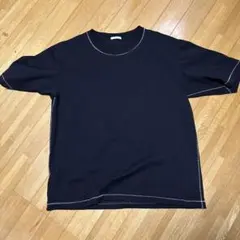 ネイビー 半袖 Tシャツ コントラストステッチ