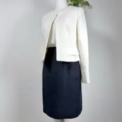 グリーンレーベル×エマジェームス セレモニー スーツ ツイード ノーカラー