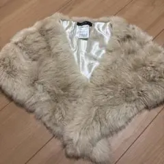 COMME CA ISM ラビットファー ショール ベージュ