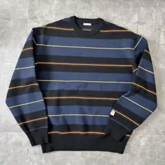 Java ボーダー柄 長袖ニット ネイビー Mサイズ